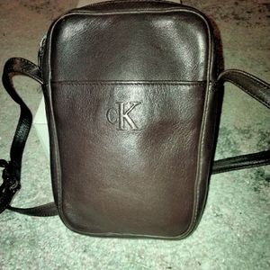 Calvin Klein leather messenger crossbody